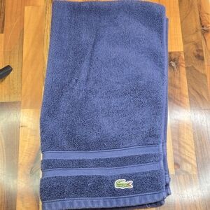 Lacoste Classic Cotton Terry Hand Towel - Marine Blue